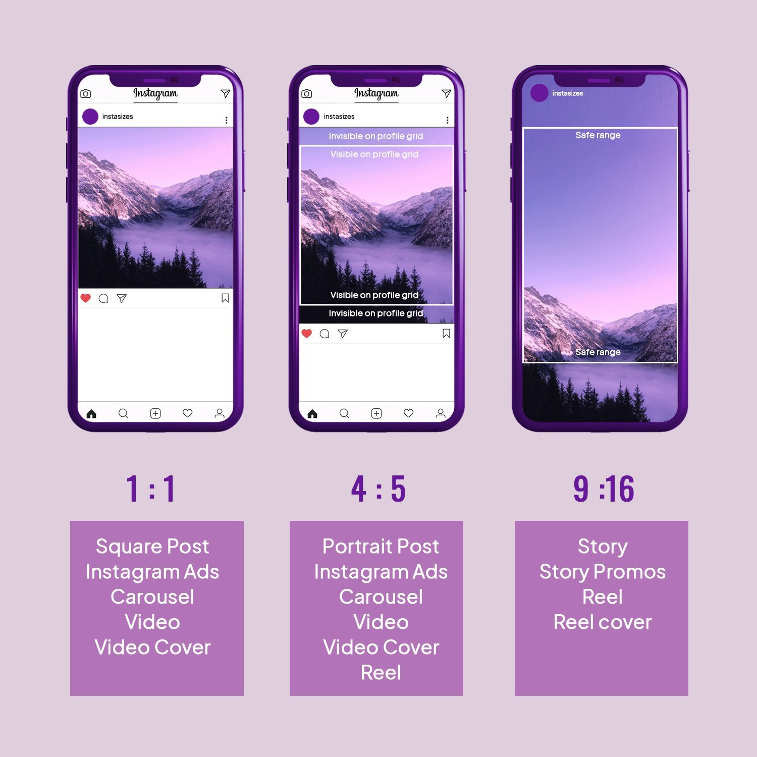 Sizes For Instagram Post, Reels & Videos